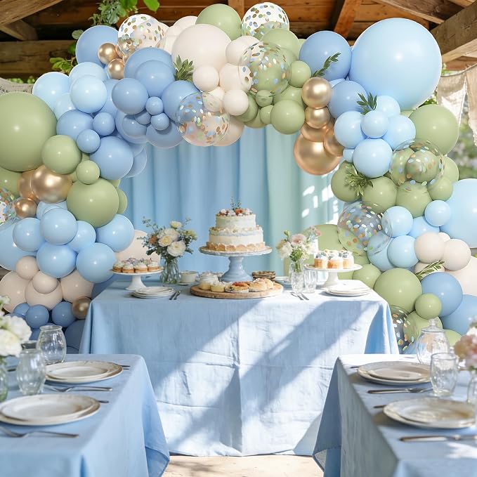 Amandir 153pcs Sage Green and Blue Balloon Garland Arch Kit Different Sizes | - Image 7
