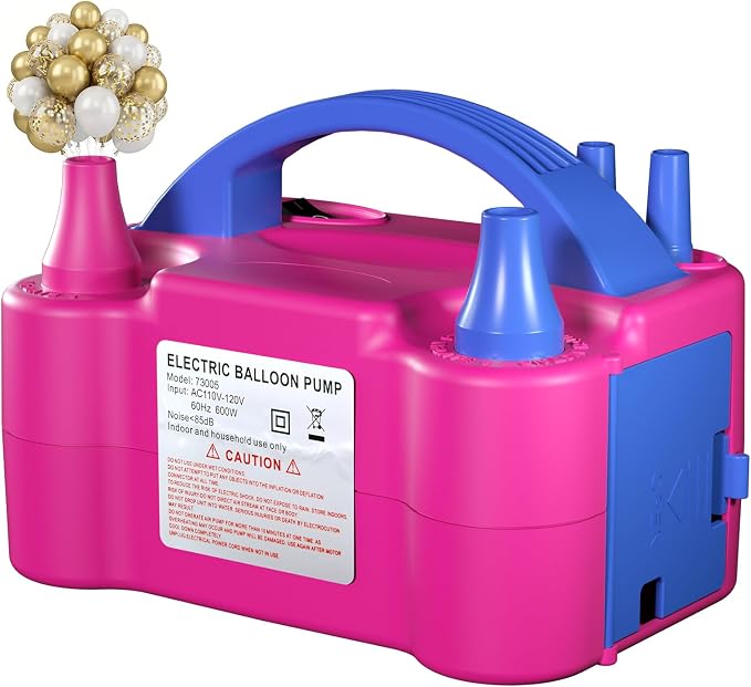 Electric Balloon Pump for Party Decorations – Portable Inflator, Auto Shutoff by Unknown
