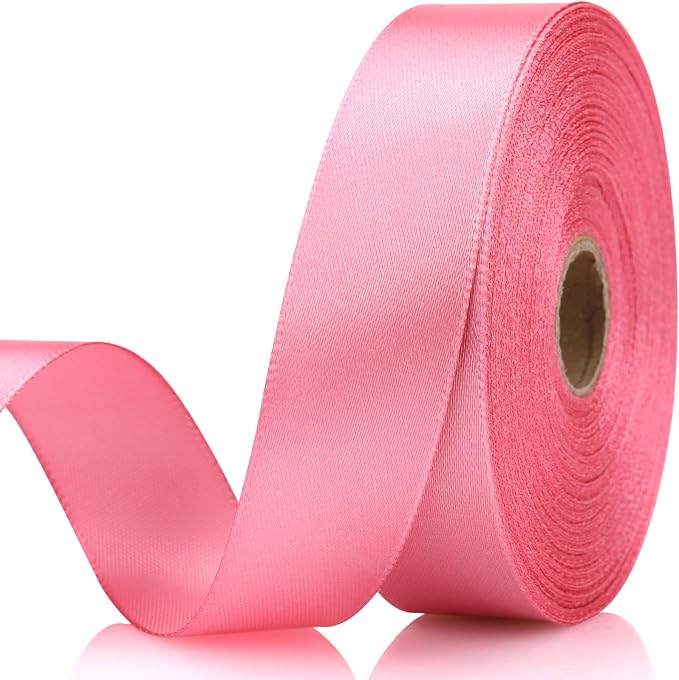 7/8 Inch 30 Yards Rose Gold Satin Craft Ribbon-Single Face Polyester Ribbon by Unknown