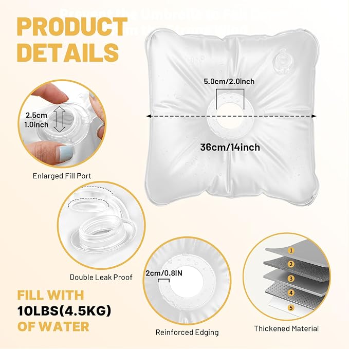 2 Pack Water Weight Bags for Balloon Column Stand and Balloon Arch | Upgraded - Image 4