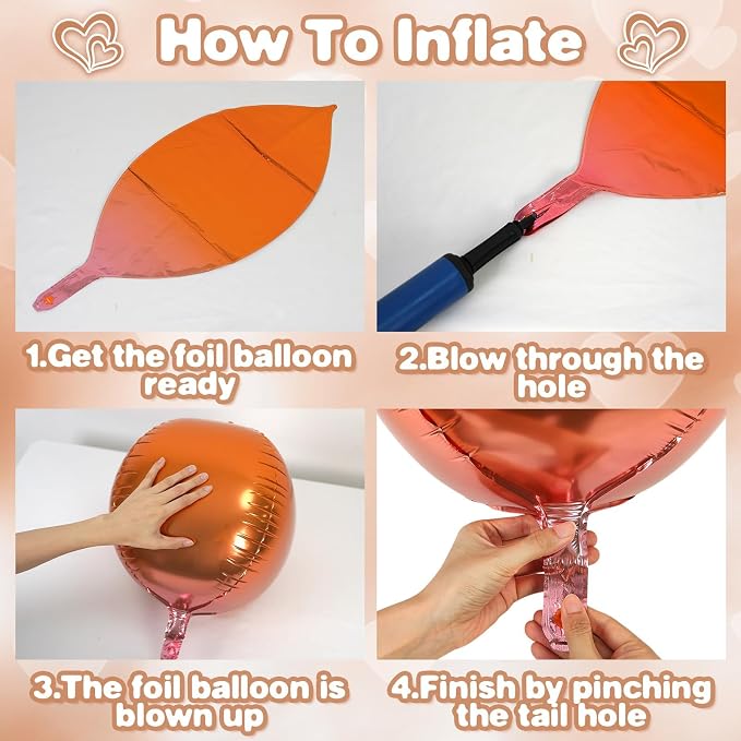 Retro Beige Orange Brown Round Foil Balloons 9 pcs, Giant 4D Round Balloons 22 - Image 6
