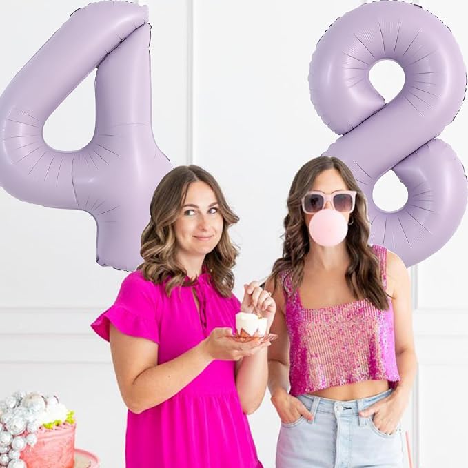 TONIFUL 40 Inch Pastel Purple Number 8 Balloon – Big Lilac Mylar Foil Number - Image 5