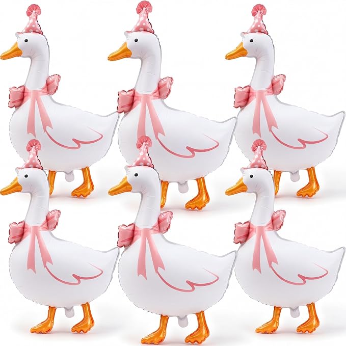 Soulchen 12 Pcs One Silly Goose Balloons Set 33" Giant White Goose Foil Balloons by Soulchen