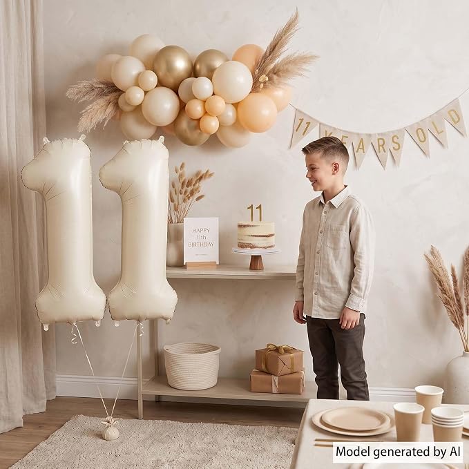 Cream Number 11 Balloon 40 Inch, Premium Event Backdrop Decoration and Party - Image 6