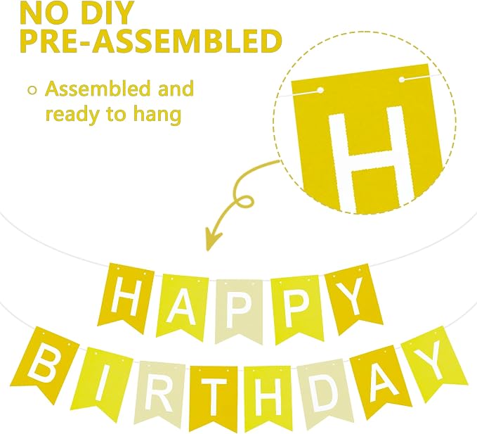 Happy Birthday Banner Pre-Strung Birthday Decorations Birthday Party Backdrop - Image 2