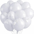 25Pcs White Round Shaped Foil Balloons 18 Inch Mylar Balloon | Helium by Unknown