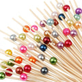 100 Pcs 4.7" Pearl Cocktail Picks, Long Fancy Toothpicks Appetizer Skewers | by Barfroee
