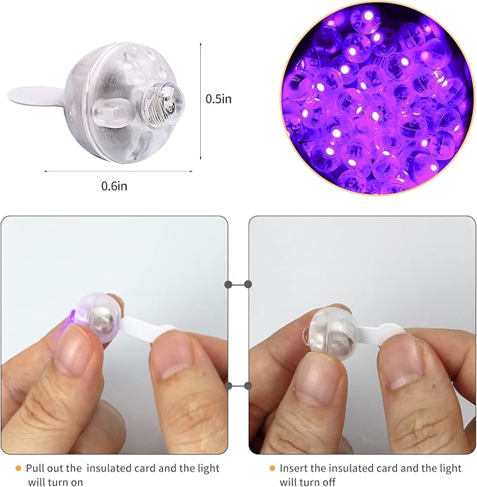 200pcs LED Purple Balloon Light, Round Led Mini LED Lights - Image 2