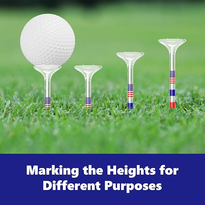 Golf Tees 3 1/4 inches (83mm) Plastic Clear Funny Bulk Unbreakable Reduces Friction & Side Spin Golfing Accessories for Women Men Golfers,30 Counts