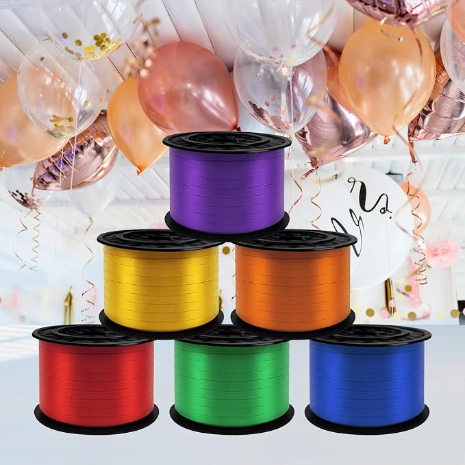 1/5 Inch Curling Ribbon, Set-600 Yards Rainbow Ribbon, 6 Assorted Colors - Image 5