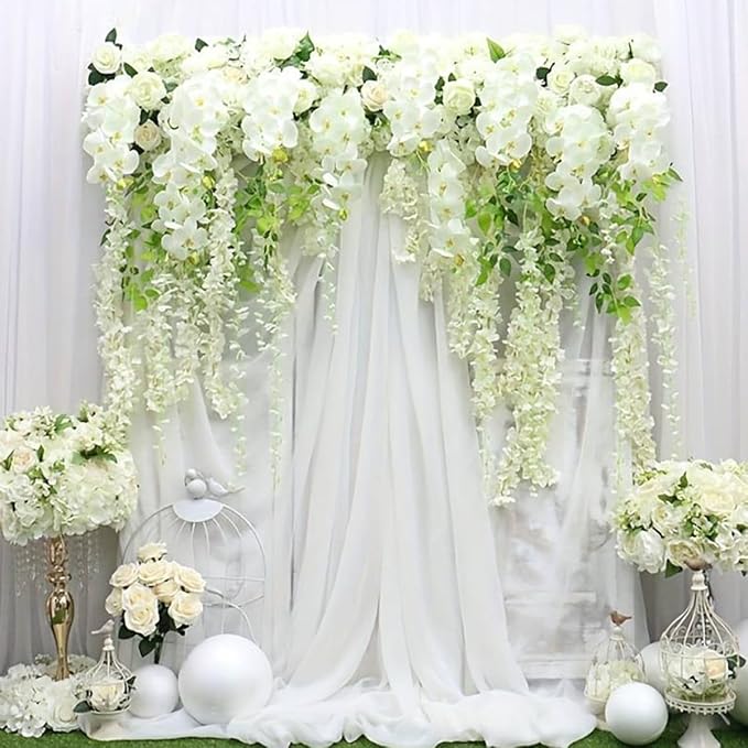 Artificial Wisteria Hanging Flowers Fake Wisteria Flower Garland Silk Vines - Image 7