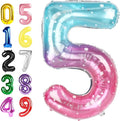 Number Balloons 40 Inch Pink Blue Purple 4 Balloon by Argthjy