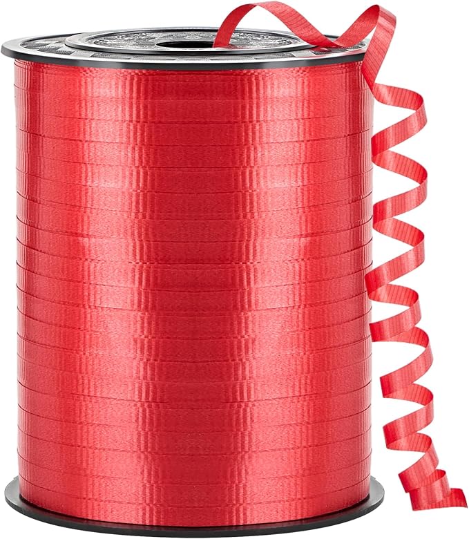 Red Curling Ribbon, 500 Yards, 1/5 Inch | by CLUEWR