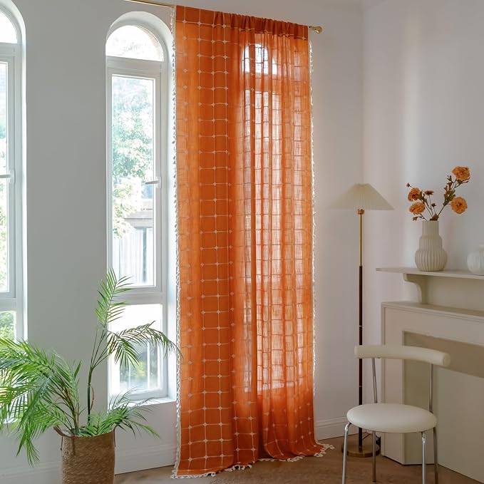 Sutuo Home Terracotta Boho Curtains - Image 7