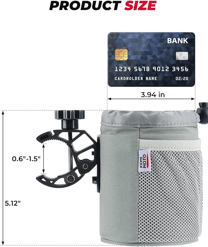 KEMIMOTO Motorcycle Cup Holder, Oxford Fabric Motorcycle Drink Holder - Image 6