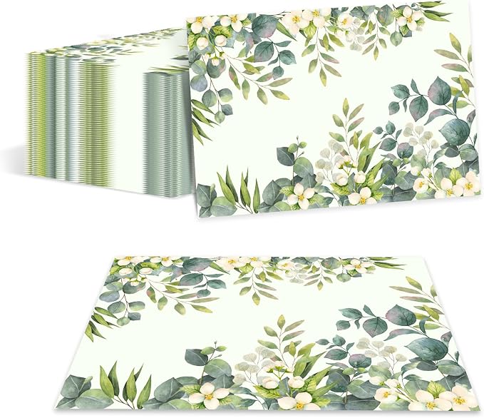Paper Placemats Disposable 50 Pack Floral Eucalyptus Placemat Disposable Place by Unknown