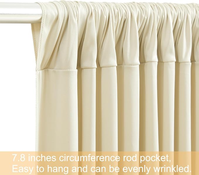 4 Panels Backdrop Curtains for Wedding Party Wrinkle Free Beige Backdrops - Image 6