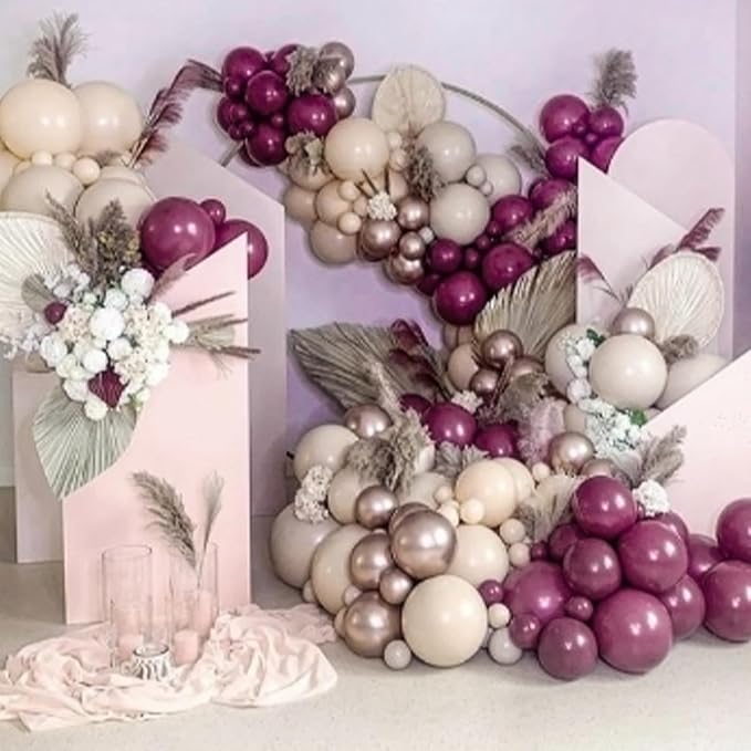 PartyWoo Dark Purple Balloons 140pcs Royal Purple Boho Neutral Color | 18 12 10 - Image 6