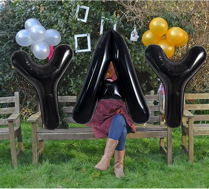 TONIFUL 40 Inch Large Black A Letter Balloon - Image 4