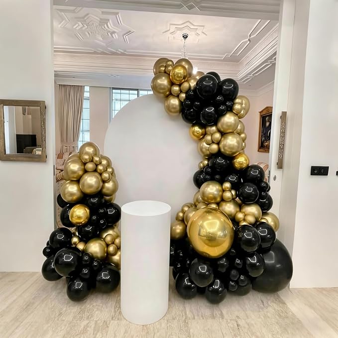 Lukiituke Black and Gold Balloons, New Years, Retirement, Graduation Decorations - Image 5