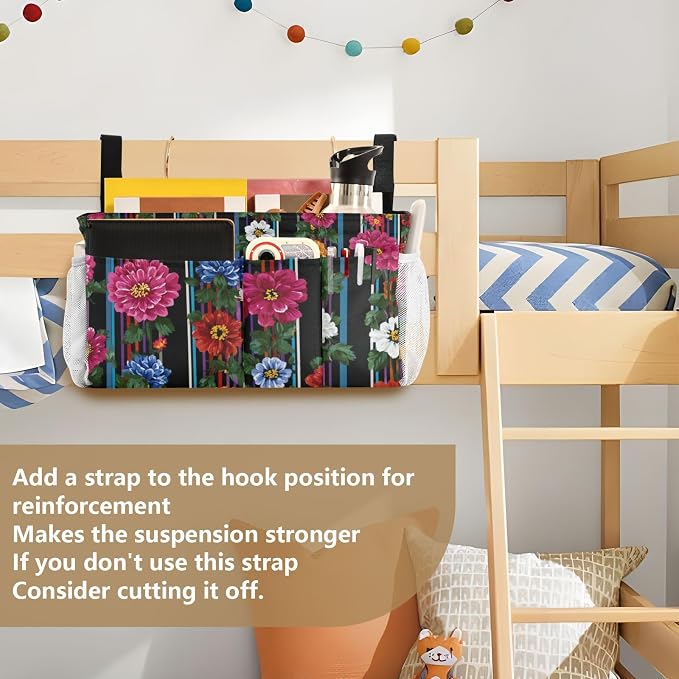 Bedside Caddy Hanging Bunk Bed Caddy Bed Organizer Hanging Pocket - Image 6