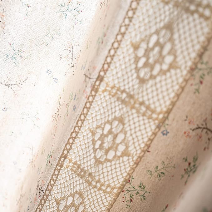 ENJOYBRIDAL Floral Curtains 84 Inch Length 2 Panels Crochet Lace Patchwork - Image 5