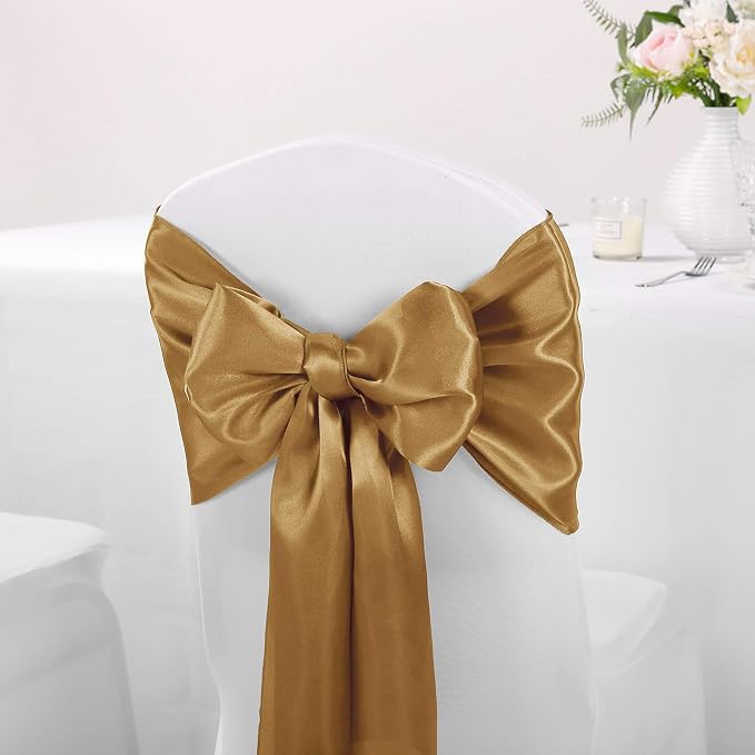 10-Pack Satin Table Runner Old Gold 12 x 108 inches Long, Table Runners - Image 7