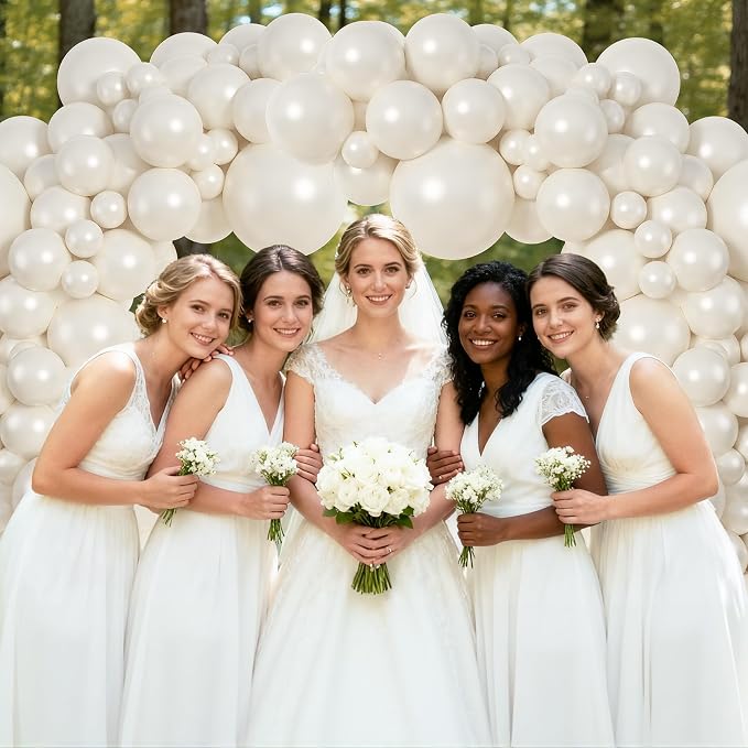 Amandir 153pcs Pearl White Balloons Arch Garland Kit Different Sizes | 18 12 10 - Image 7