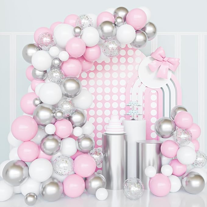Pink Balloons Garland Kit, Birthday Party, Anniversary Decorations by PATYDECRO