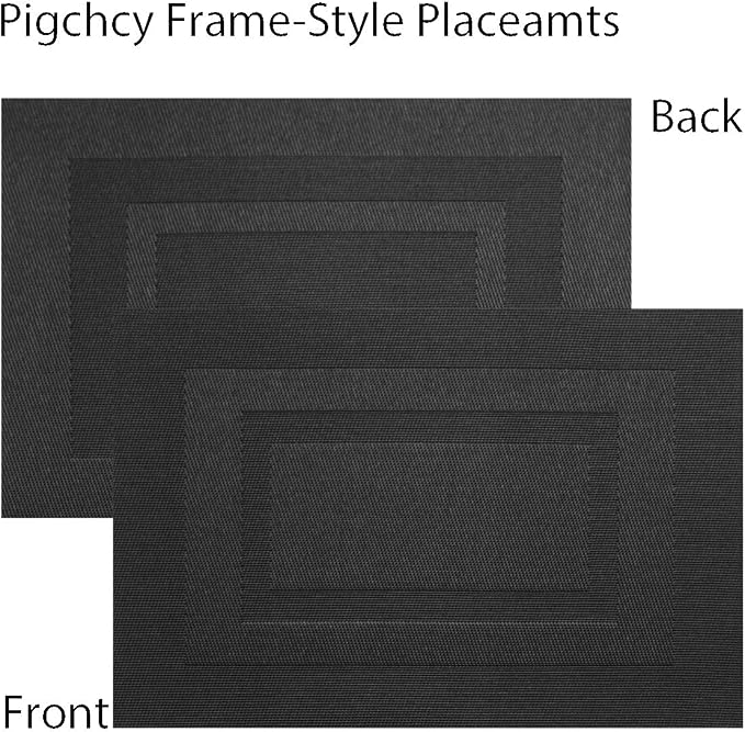 PIGCHCY Placemats, Washable Vinyl Woven Table Mats, Elegant Durable Placemats - Image 3