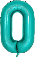 Teal Number 0 Balloons 40 Inch Large Turquoise Blue Foil Balloons by cocodino