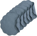 HOMBYS Quilted Placemats Set of 6 Washable Round Placemats by HOMBYS