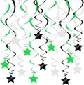 BEISHID Green and Black Stars Hanging Swirls Pre-Strung Stars Hanging by Beishida