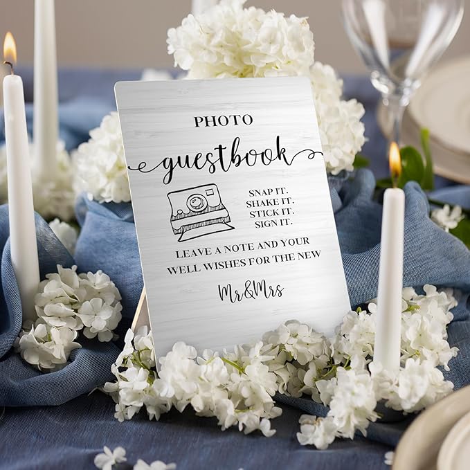 Photo Guest Book Sign Wooden Stand 5x7 Inch,Wedding Guest Book Sign,Guest Book Wedding Party Decor,Wedding Gifts For Mr And Mrs,Wedding Guest Book Desk Decor