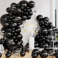AULE 100Pcs Latex Black Balloons 18/12/10/5 Inch Different Sizes | Chrome Latex by AULE