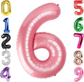 40 Inch Pastel Pink Number 6 Balloon, 6th Birthday Party Decorations | 40 Inch by Hadoife
