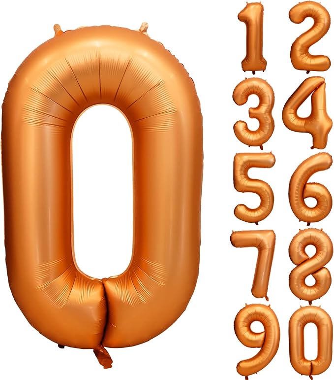 40 inch Orange Number 0 Balloon Birthday Party Decorations | Giant Foil by Yeodong