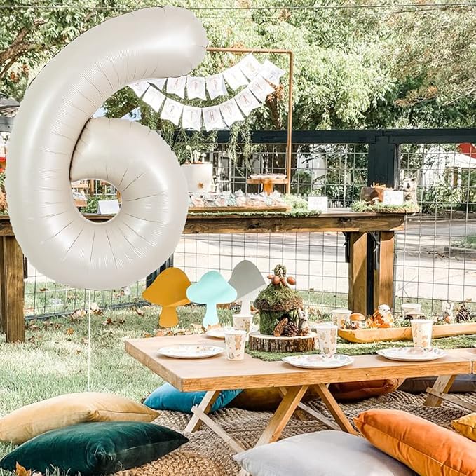 TONIFUL 40 Inch Cream White Large Numbers Balloon 0-9 Birthday Party Decorations - Image 6
