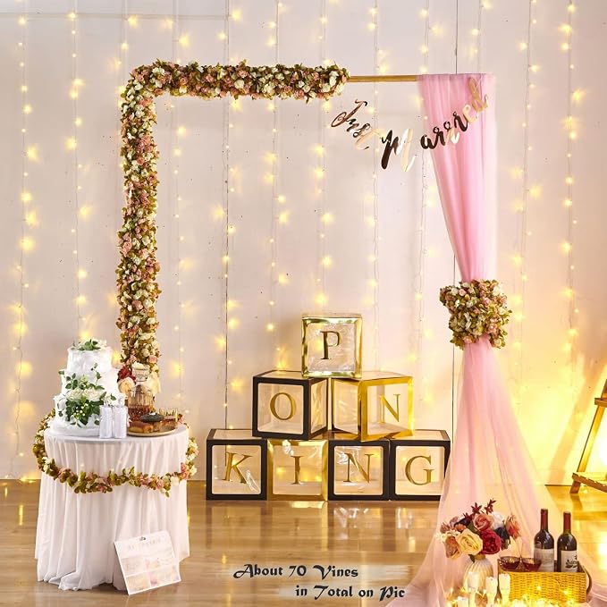 Artificial Flower Garland 6pcs 8.2ft Rose Vine Decor, Fall Pink Flower | - Image 8