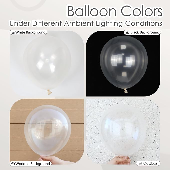 Awenztech 122pcs Clear Balloons, 18 12 10 5 inch Transparent Balloons Different - Image 3