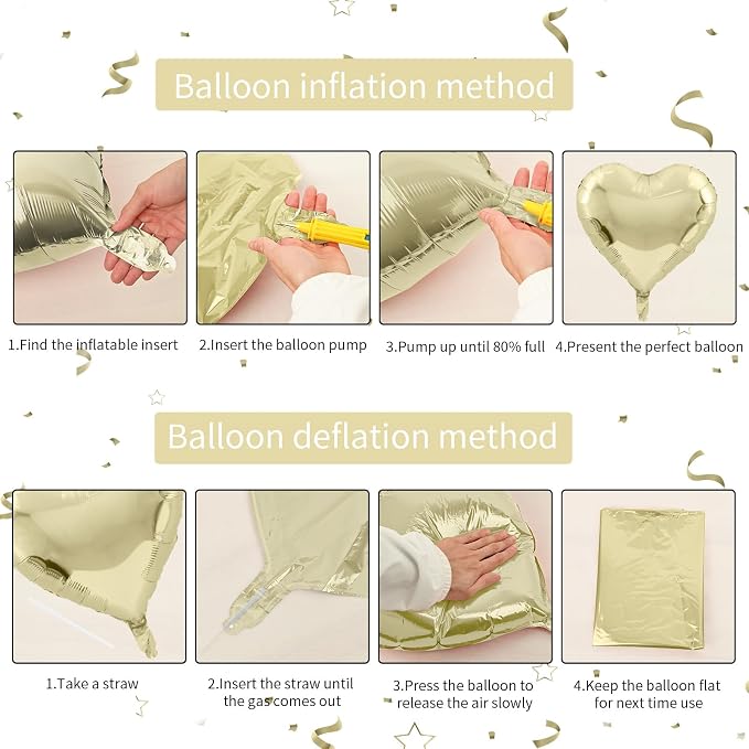 Pastel Gold Heart Balloons - Image 3