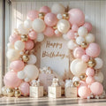 Pink Beige White Balloons Arch Kit, Sand White, Different Size | Latex Balloons by PUFFLD