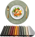 UnivoColors Placemats Round Faux Leather Placemats Set of 6-Waterproof-Wipe by UnivoColors