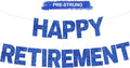 Glitter Blue Happy Retirement Banner Pre-Strung Retirement Party Decorations by RICHHHA