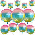 12Pcs Gradient Color Round Foil Balloons, Metallic Colorful Foil Balloon by vibzox