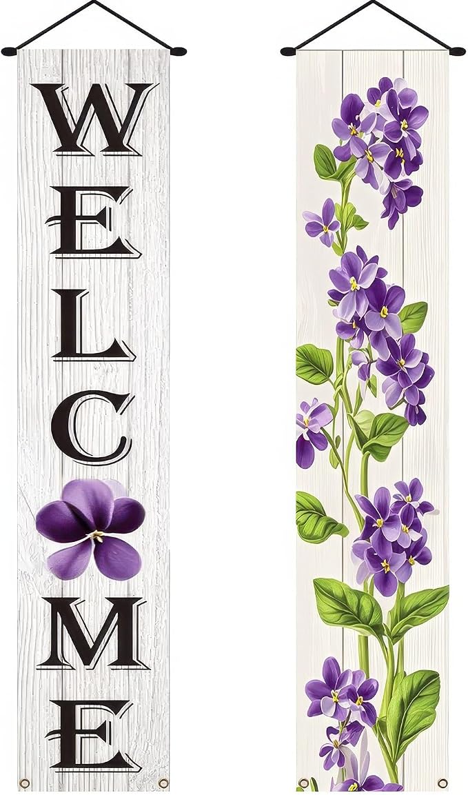 BlissYard Spring Summer Banner 70x12 Inch Vertical Spring Summer Door Banners - Image 2