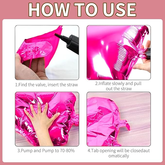 Hot Pink and Rose Double Sided Square Foil Balloons Wall, 19 Inches Pink - Image 8