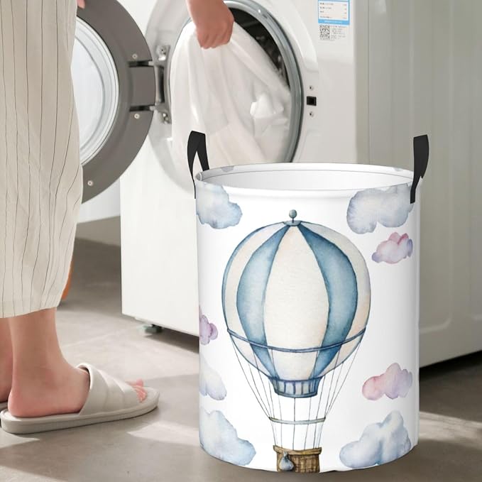 Hot Air Balloon Round Laundry Hamper Cute Storage Basket Toys Clothes Organizer - Image 6