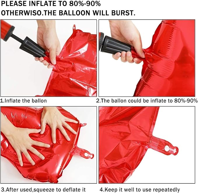 40 Inch Red Number 4 Balloon Large Red Foil Balloon Red 4 Balloons Mylar Helium - Image 7