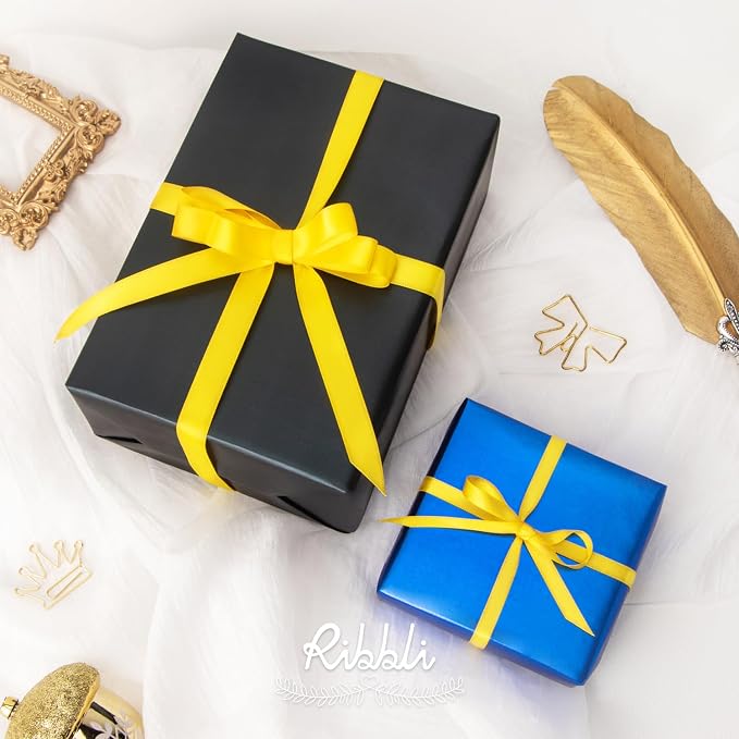 Ribbli Maize Yellow Satin Ribbon, Double Faced Satin 1/4 inch x Continuous 50 - Image 3